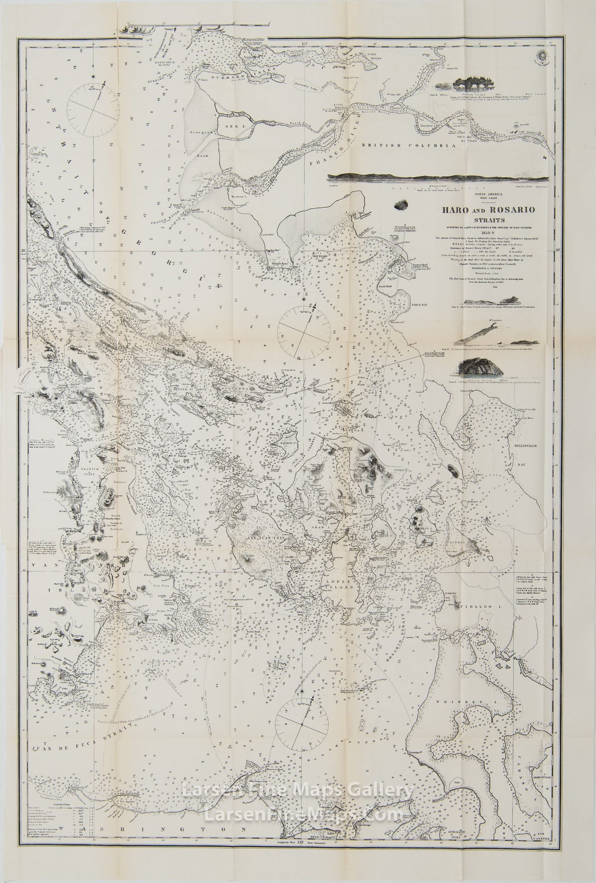 North America - West Coast, Haro and Rosario Straits Surveyed by Captn. G.H. Richards & The Officers of H.M.S. Plumper 1858-9, English Admiralty