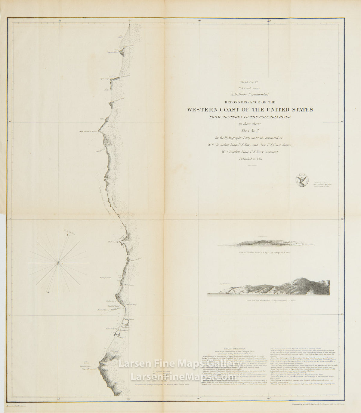 Reconnaissance of the Western Coast of The United States From Monterey to the Columbia River in three sheets, Sheet No. 2