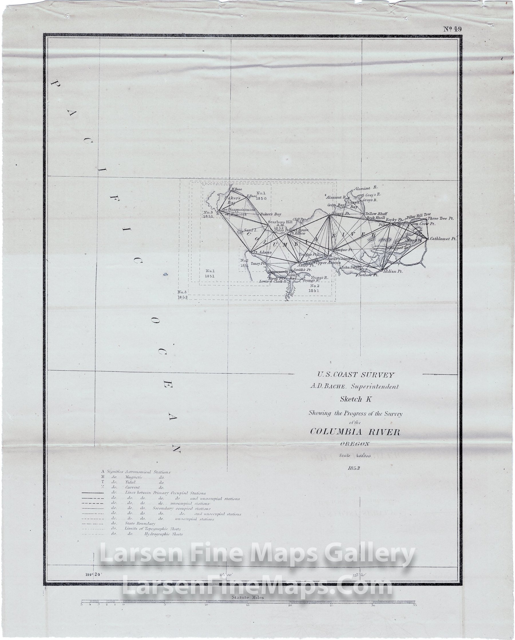 Sketch K Showing the Progress of the Survey of the Columbia River Oregon U.S. Coast Survey