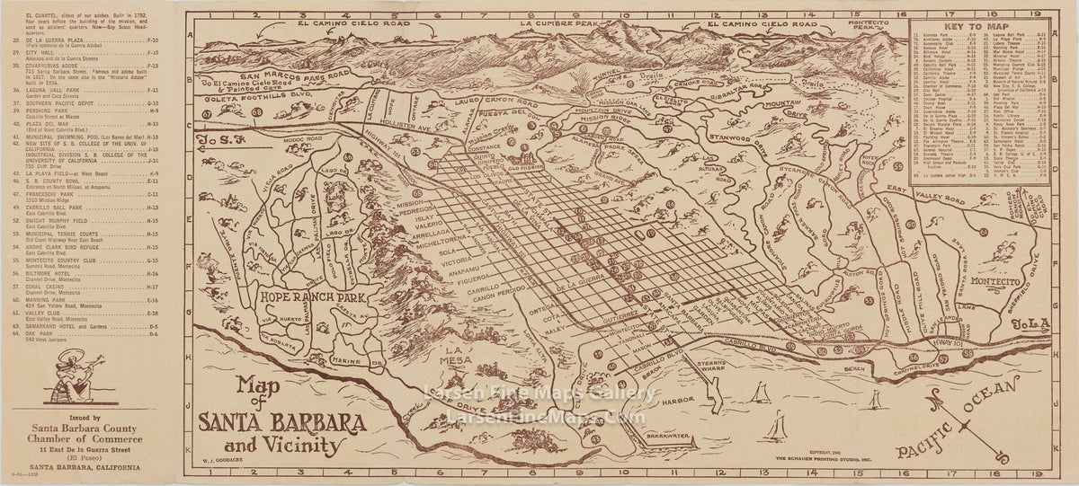 Map of Santa Barbara and Vicinity
