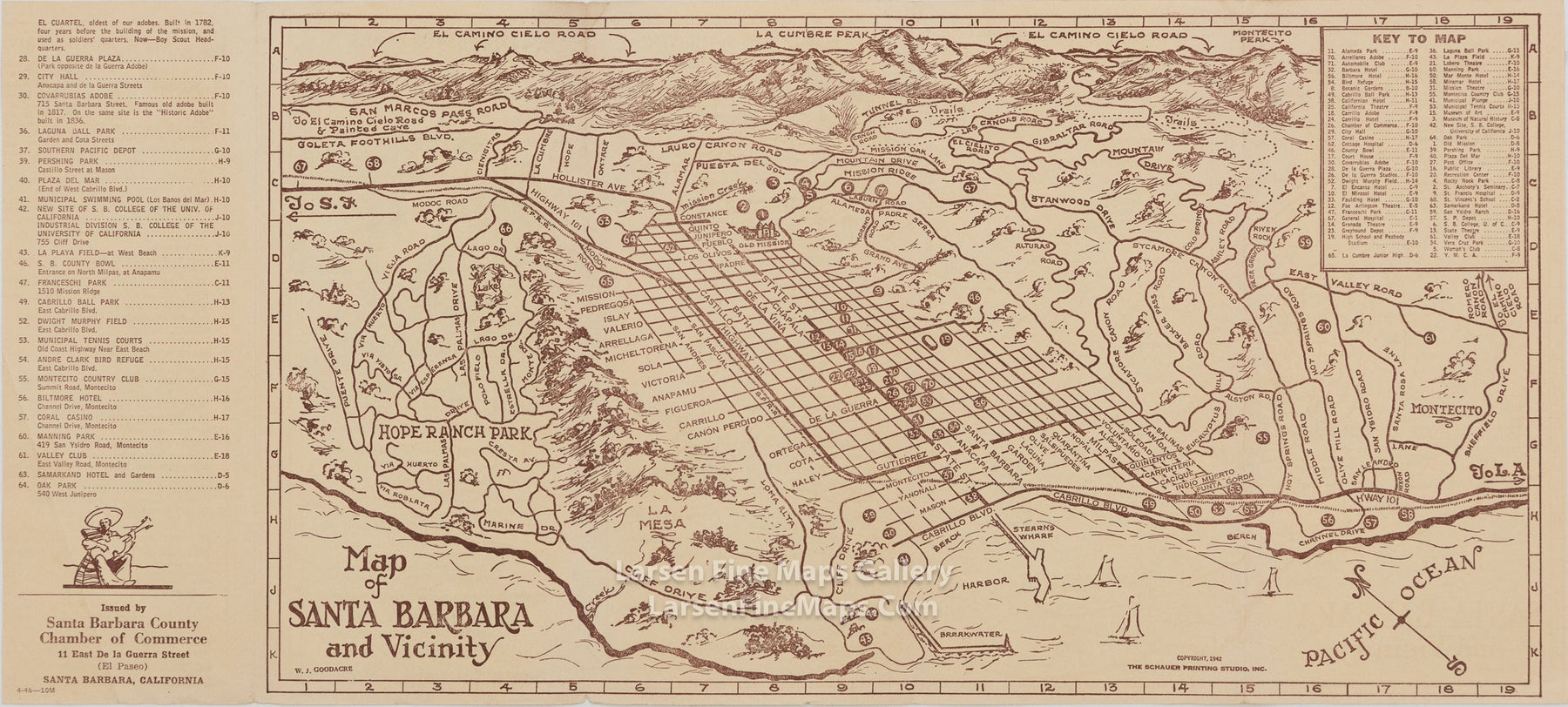 Map of Santa Barbara and Vicinity