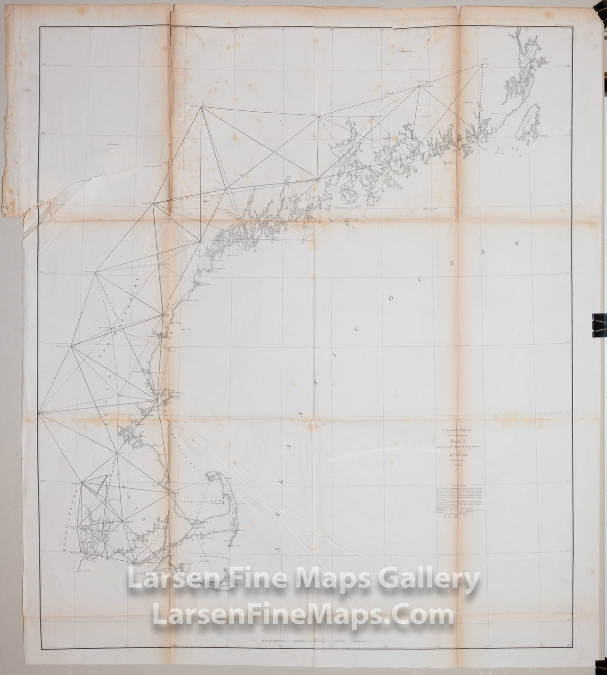 Sketch A Showing the Primary Triangulation in Section No. I From 1844 to 1854 U.S. Coast Survey