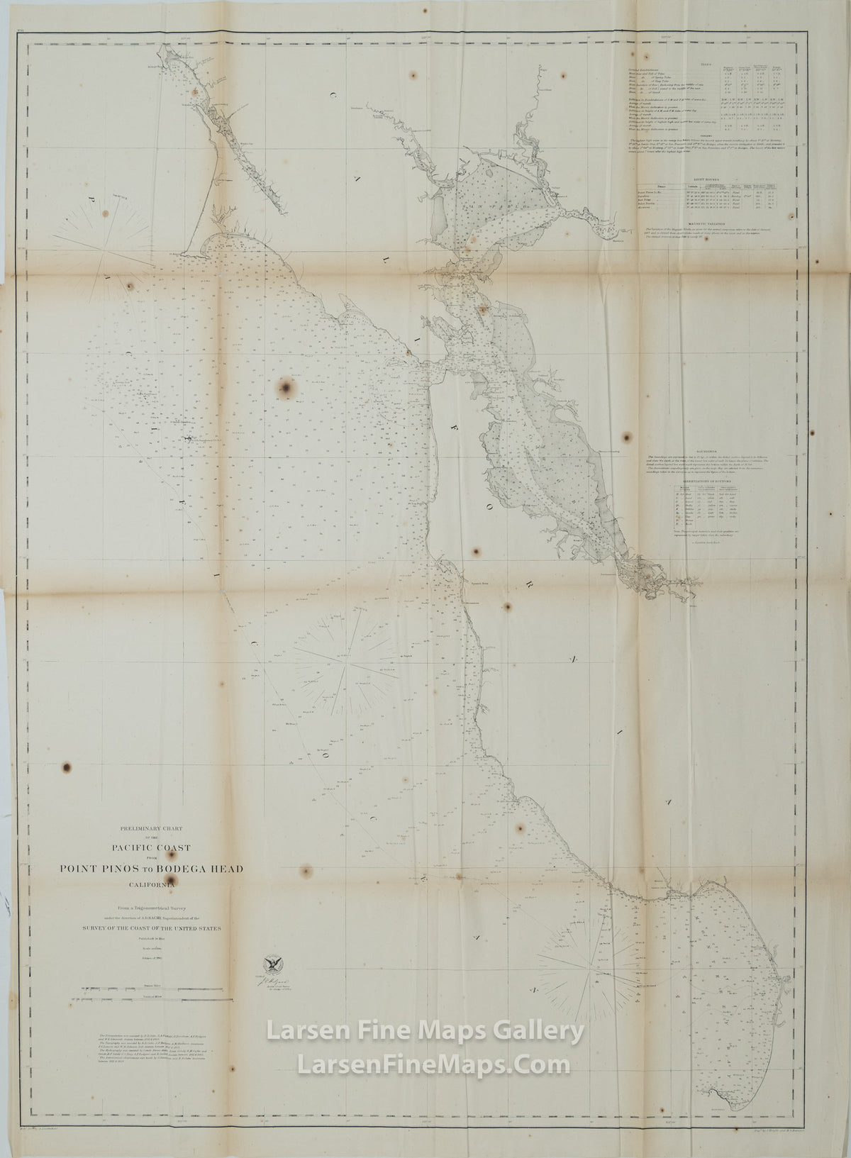 Preliminary Chart of The Pacific Coast From Point Pinos to Bodega Head California