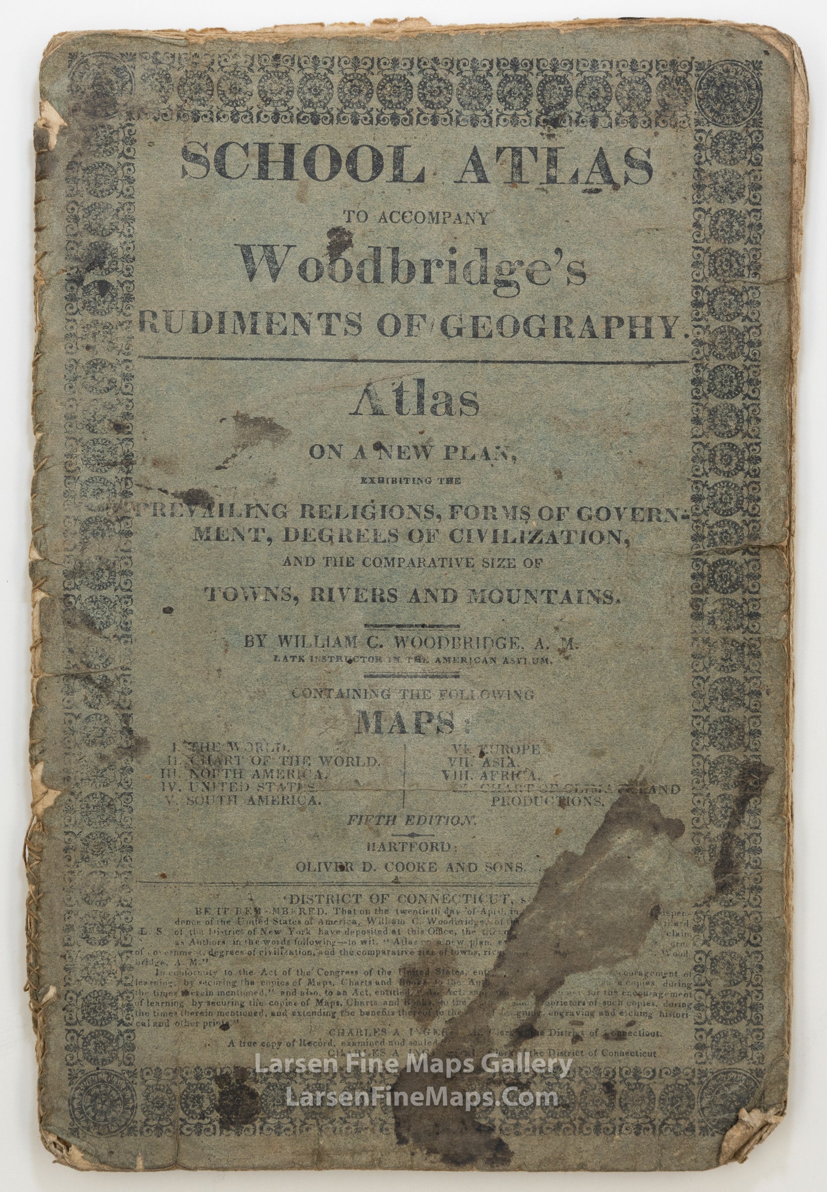 School Atlas to Accompany Woodbridge's Rudiments of Geography, Oliver D. Cooke and Sons, Hardford
