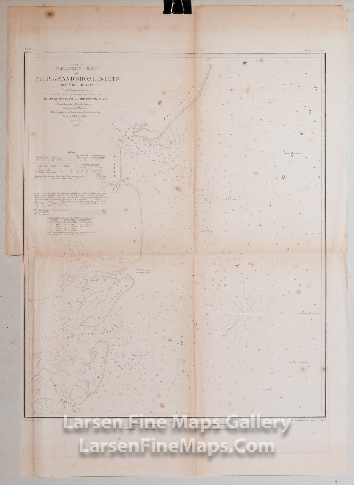 Preliminary Chart of Ship and Sand Shoal Inlets Coast of Virgina U.S. Coast Survey