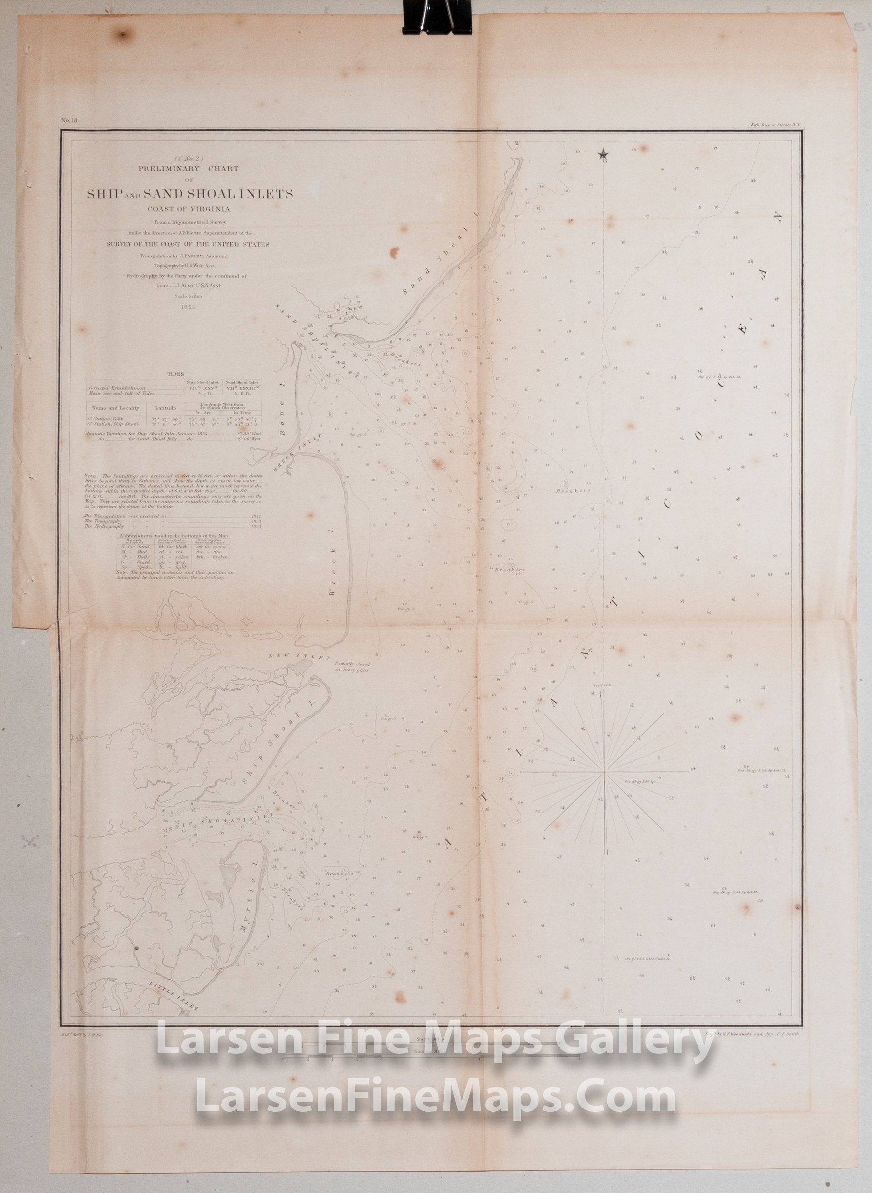 Preliminary Chart of Ship and Sand Shoal Inlets Coast of Virgina U.S. Coast Survey