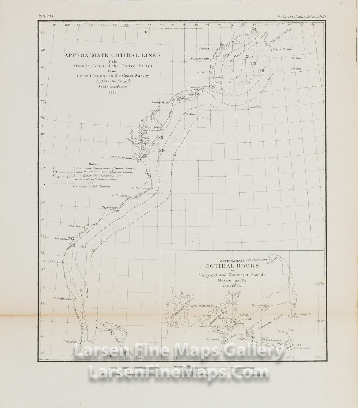 Approximate Cotidal Lines of the Atlantic Coast of The United States From Investigations of The Coast Survey U.S. Coast Survey