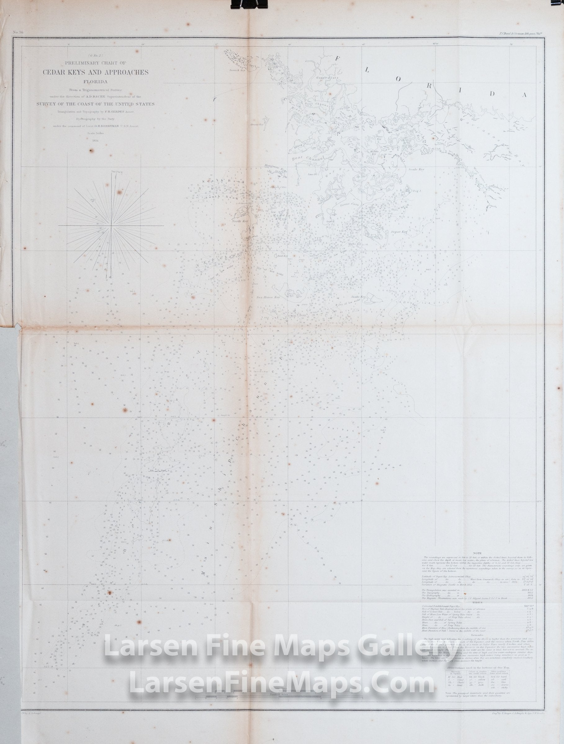 Preliminary Chart of Cedar Keys and Approaches Florida