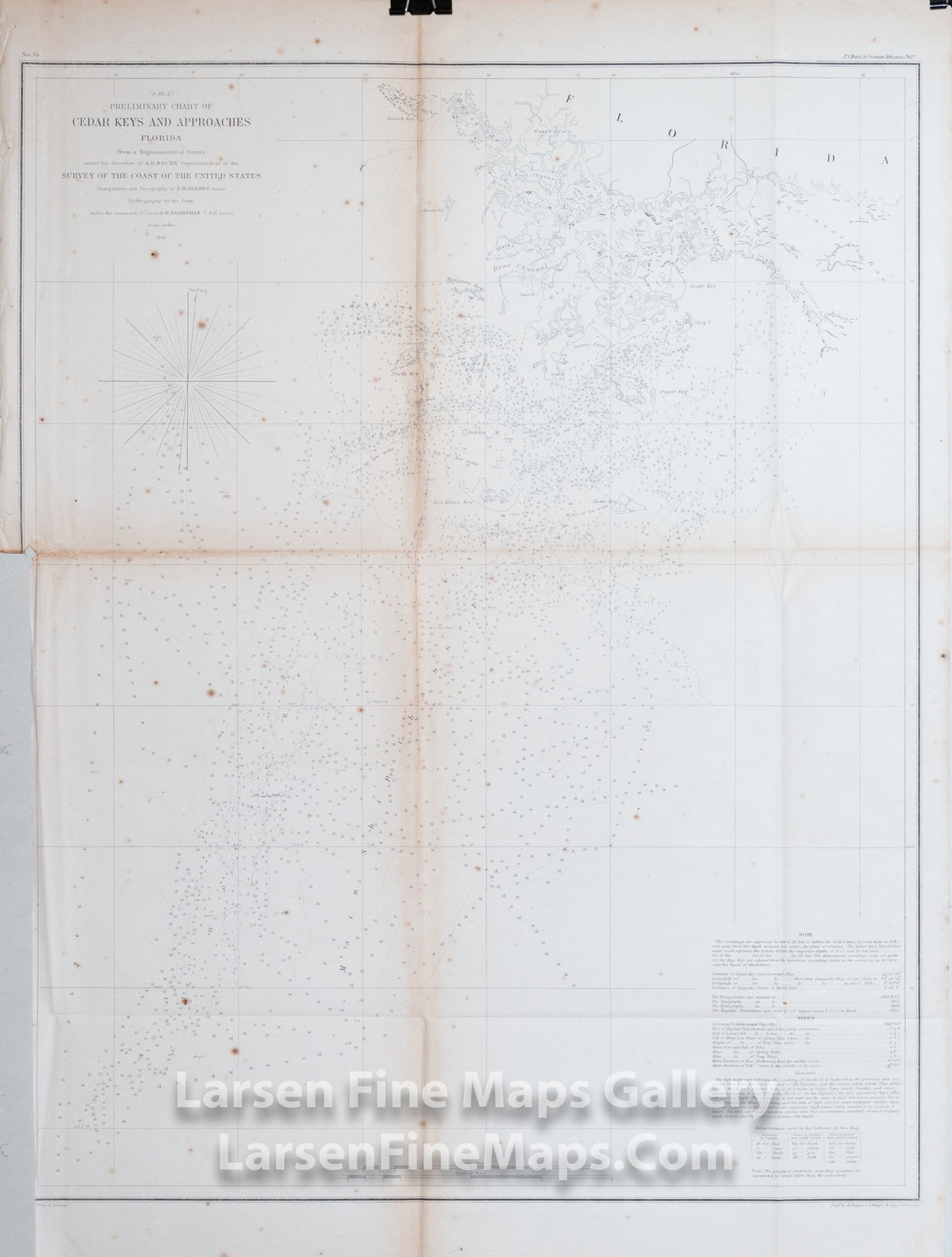 Preliminary Chart of Cedar Keys and Approaches Florida U.S. Coast Survey