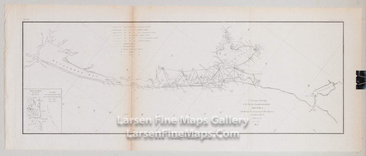 Sketch I Showing the Progress of the Survey in Section No. 9 1848 to 1854 U.S. Coast Survey