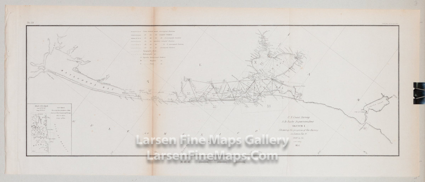 Sketch I Showing the Progress of the Survey in Section No. 9 1848 to 1854 U.S. Coast Survey