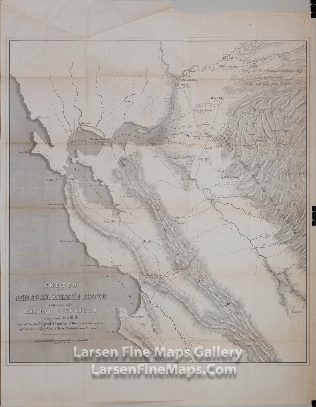 Sketch of General Riley's Route Through Mining Districts, July & Augus