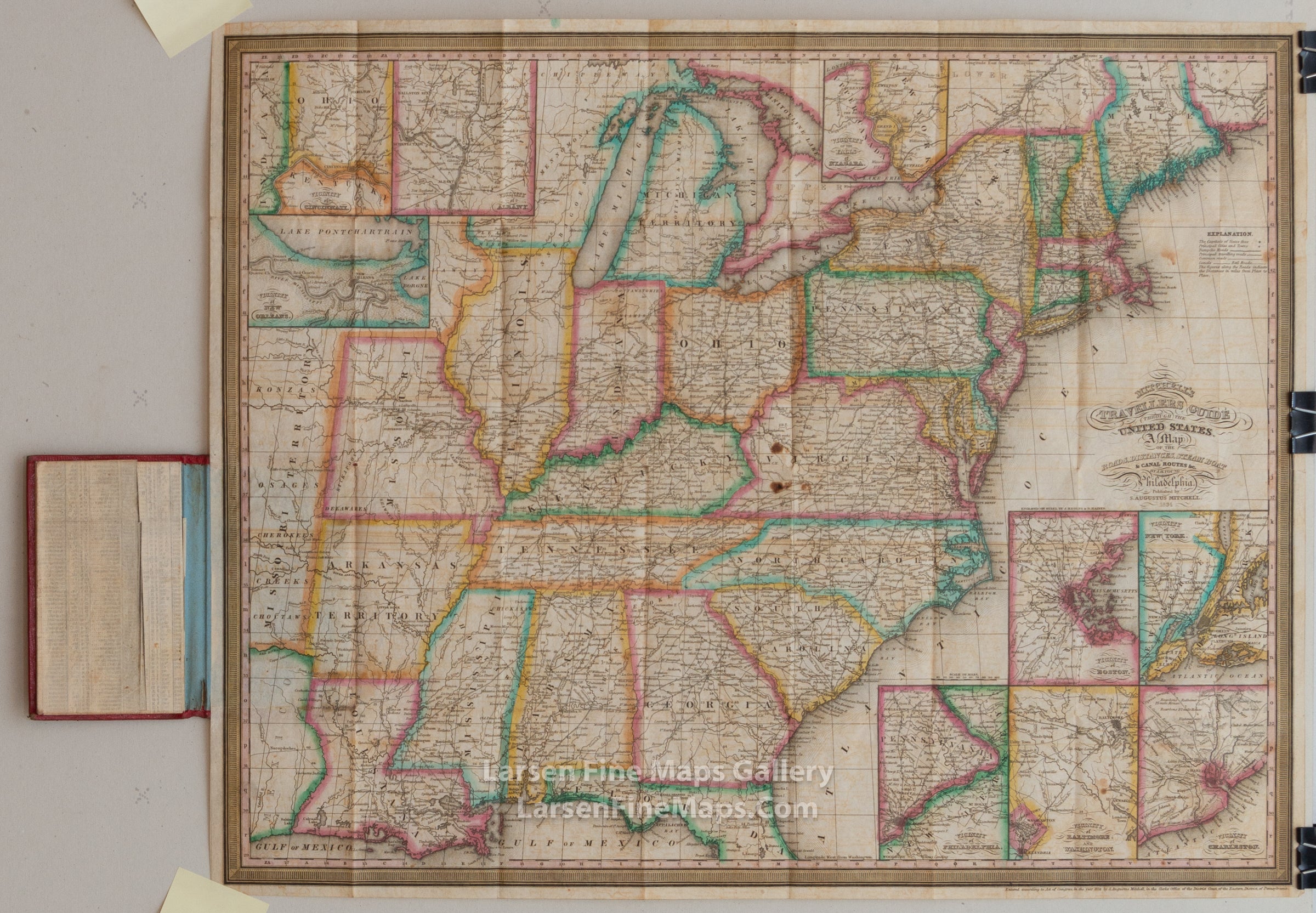 Mitchell's Travellers Guide Through The United States, A Map of the Roads, Distances, Steam Boat & Canal Routes &c., J.H. Young