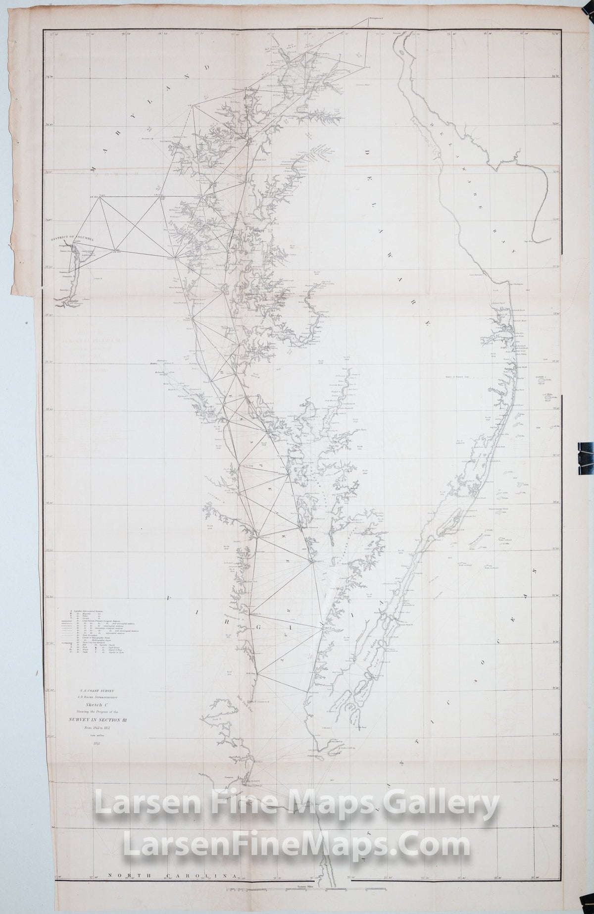 Sketch C Showing the Progress of the Survey in Section III From 1843 to 1851 U.S. Coast Survey