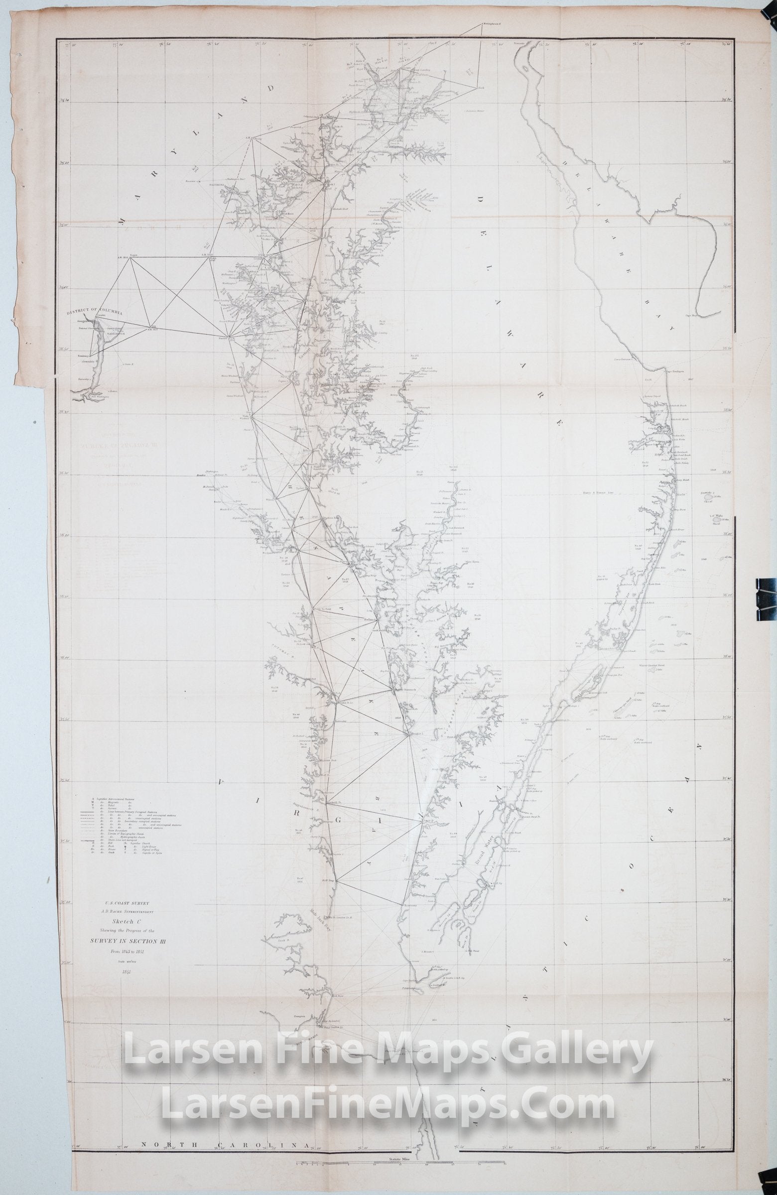 Sketch C Showing the Progress of the Survey in Section III From 1843 t