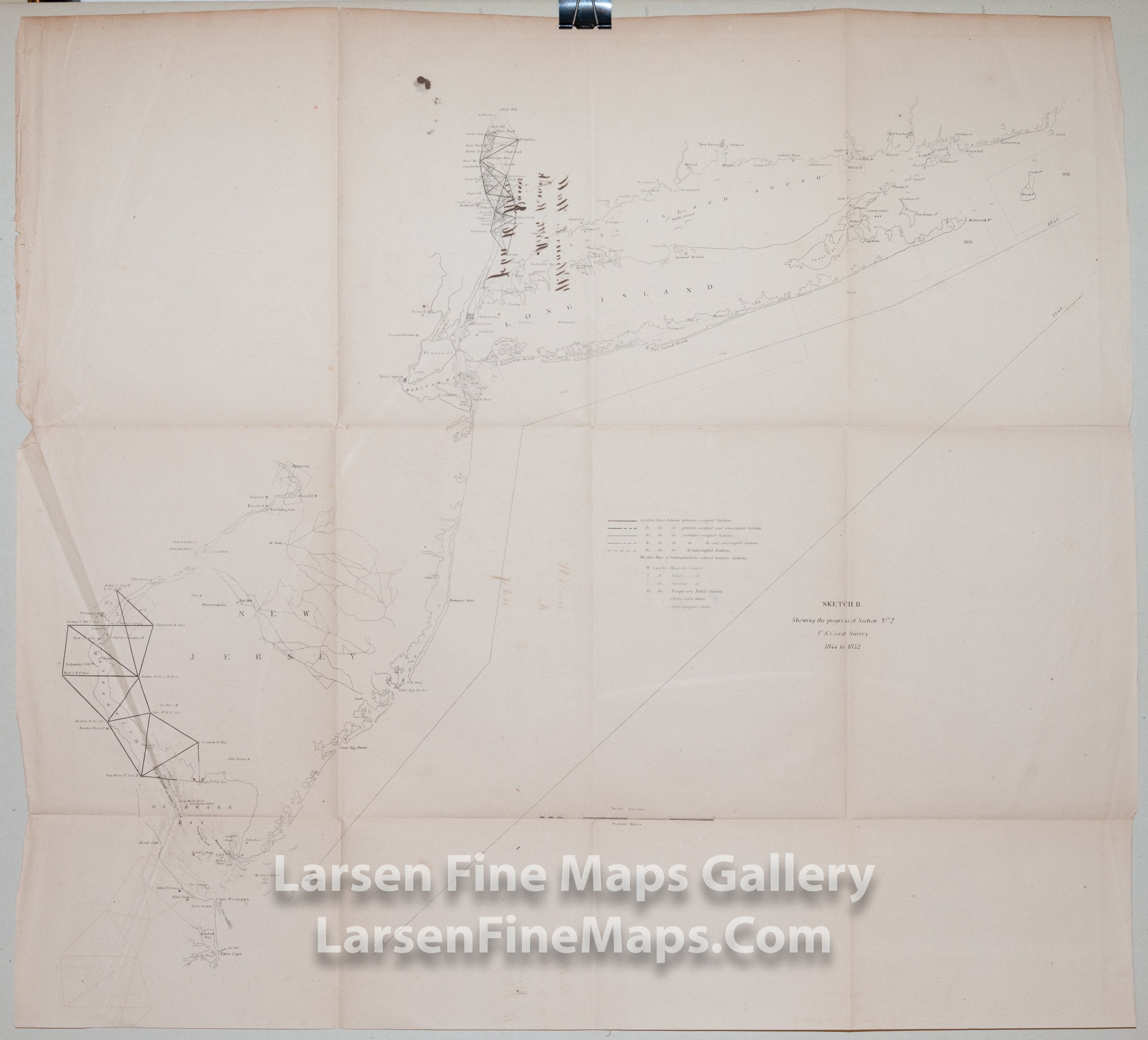 Sketch B Showing the Progress of Section No. 2 U.S. Coast Survey 1844-1852 U.S. Coast Survey