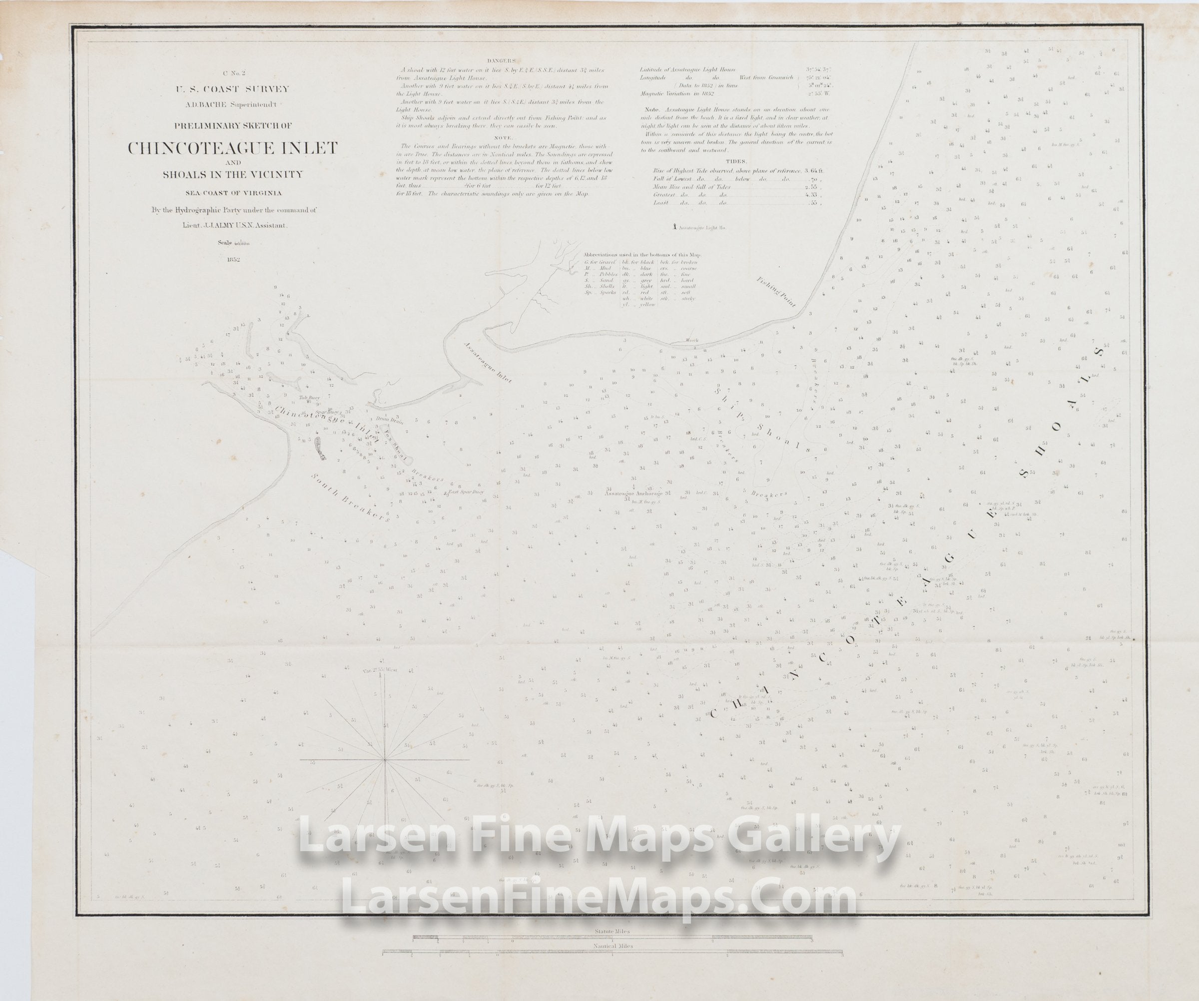 Preliminary Sketch of Chincoteague Inlet and Shoals in the Vicinity Sea Coast of Virginia U.S. Coast Survey