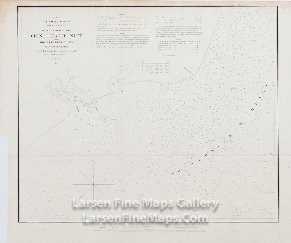 Preliminary Sketch of Chincoteague Inlet and Shoals in the Vicinity Sea Coast of Virginia U.S. Coast Survey