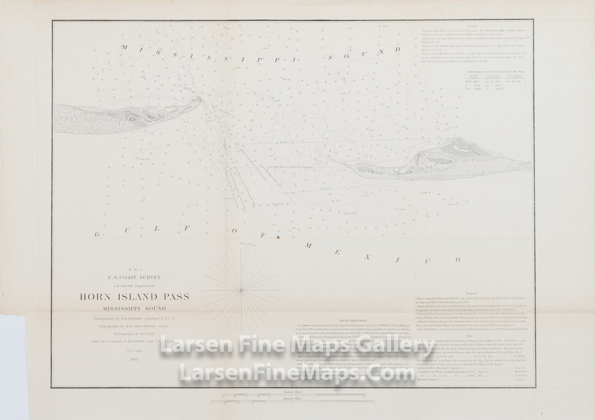 H No. 4 Horn Island Pass Mississippi Sound U.S. Coast Survey