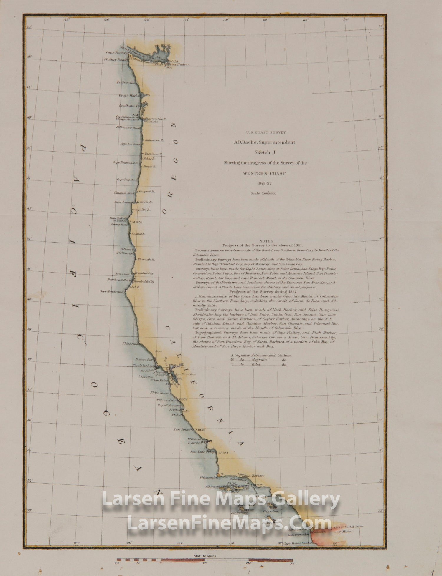 Sketch J Showing Progress of the Survey of the Western Coast 1849-52