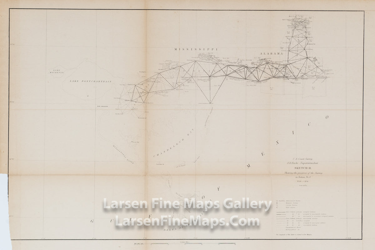 Sketch H Showing the Progress of the Survey in Section No. 8 1846 - 1851 U.S. Coast Survey