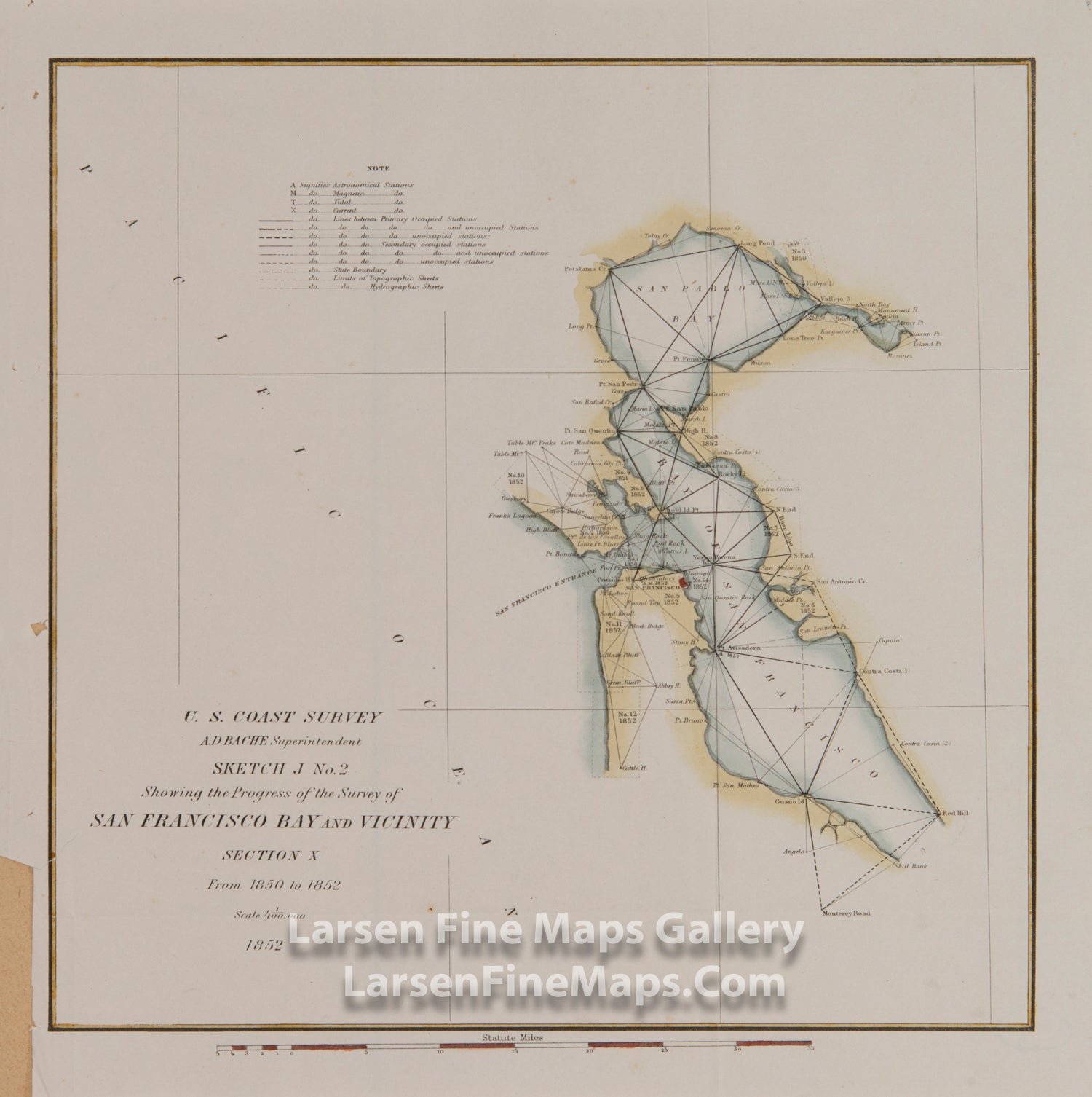 Sketch J No. 2 San Francisco Bay & Vicinity, Section X 1850 to 1852