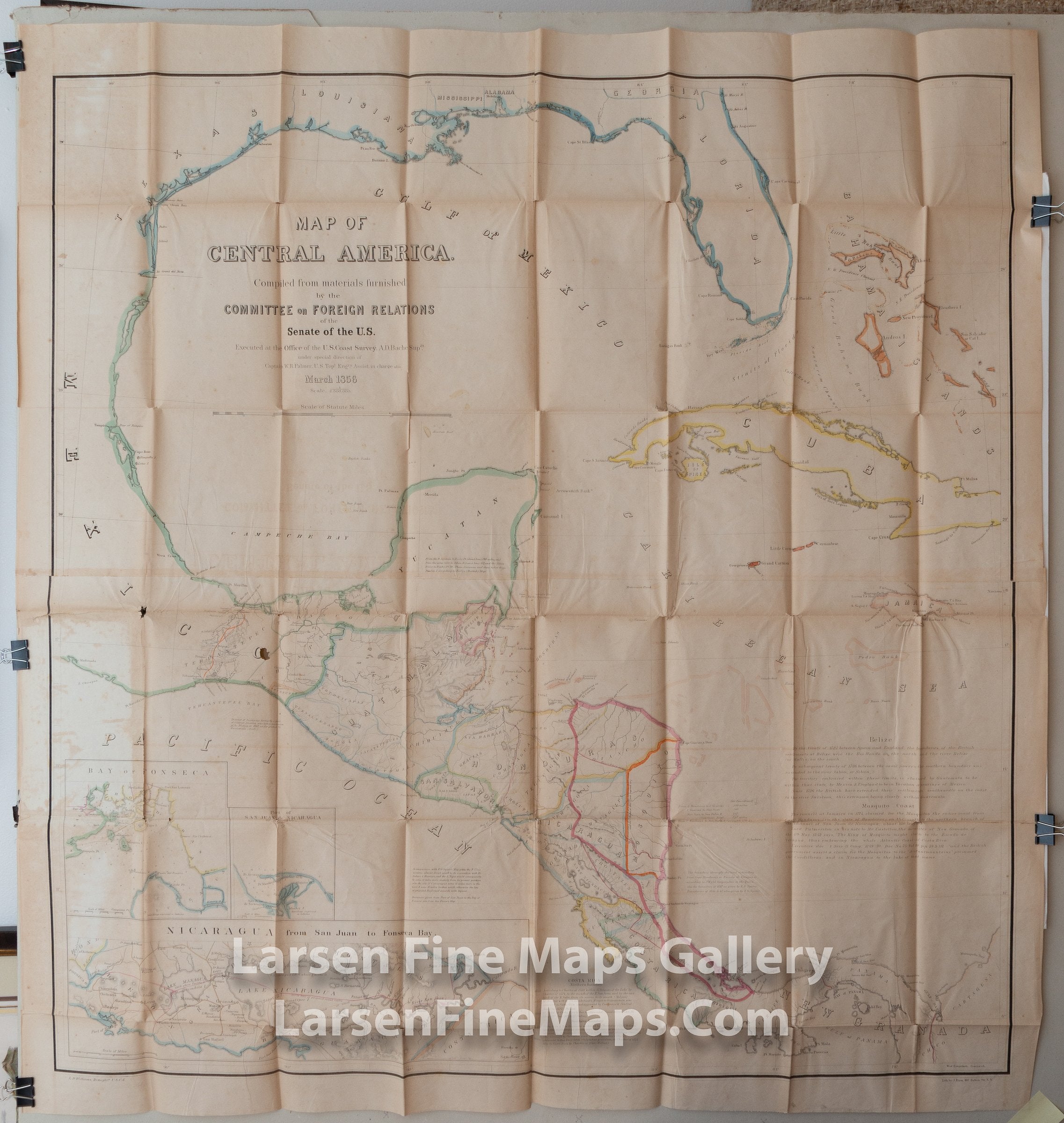 Map of Central America U.S. Coast Survey