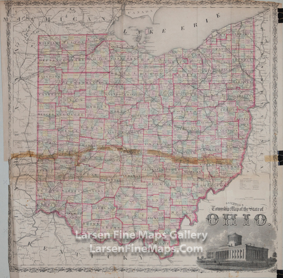 Railroad & Township Map of the State of Ohio