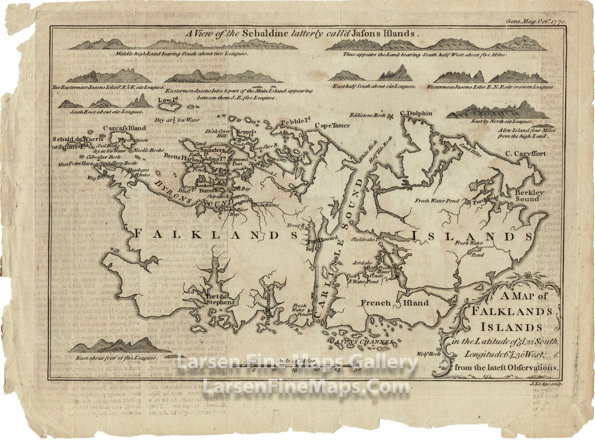 A Map of Falklands Islands from the latest Observations, Gentleman's Magazine, London