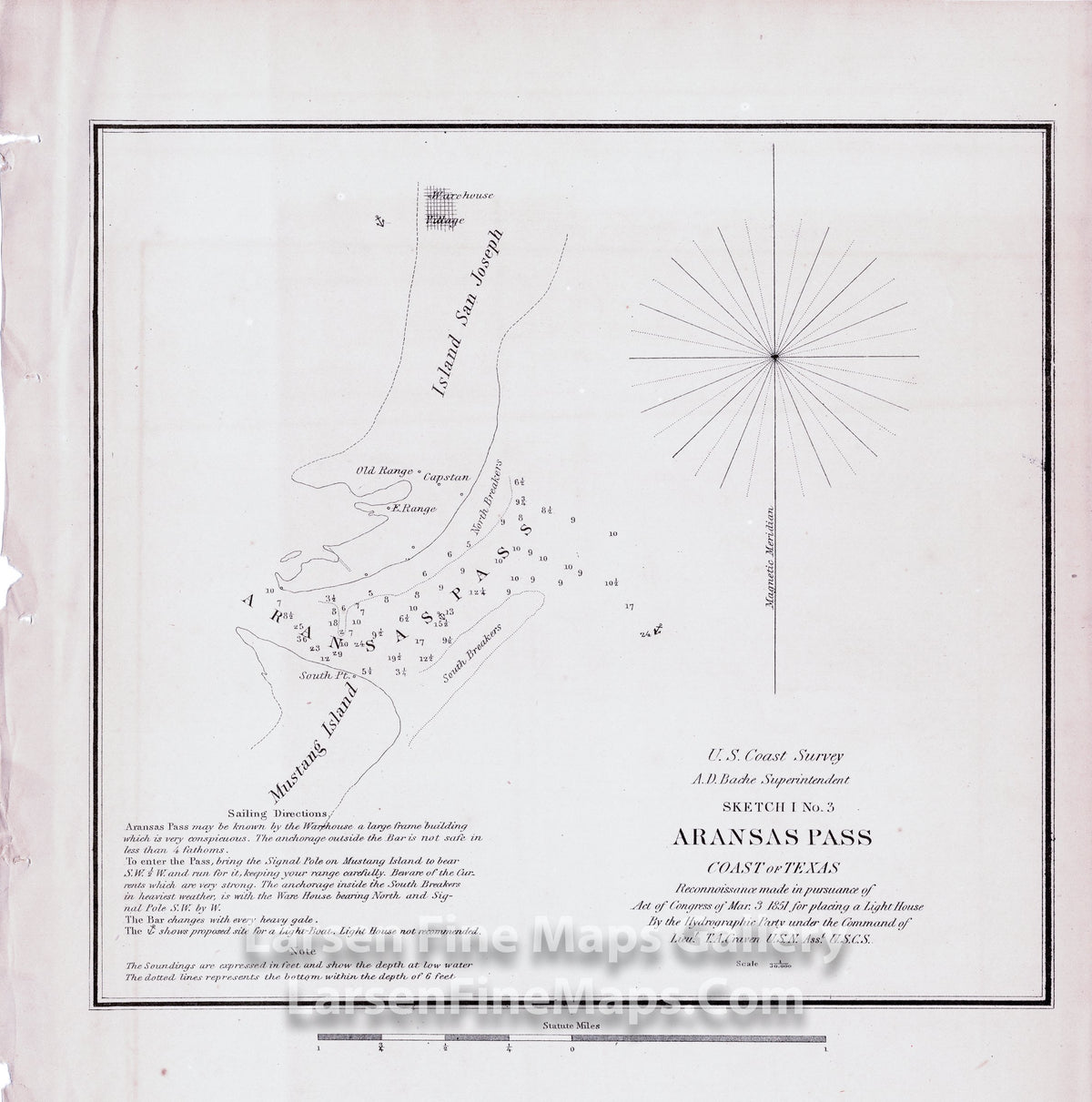 Sketch I No. 3 Aransas Pass Coast of Texas U.S. Coast Survey