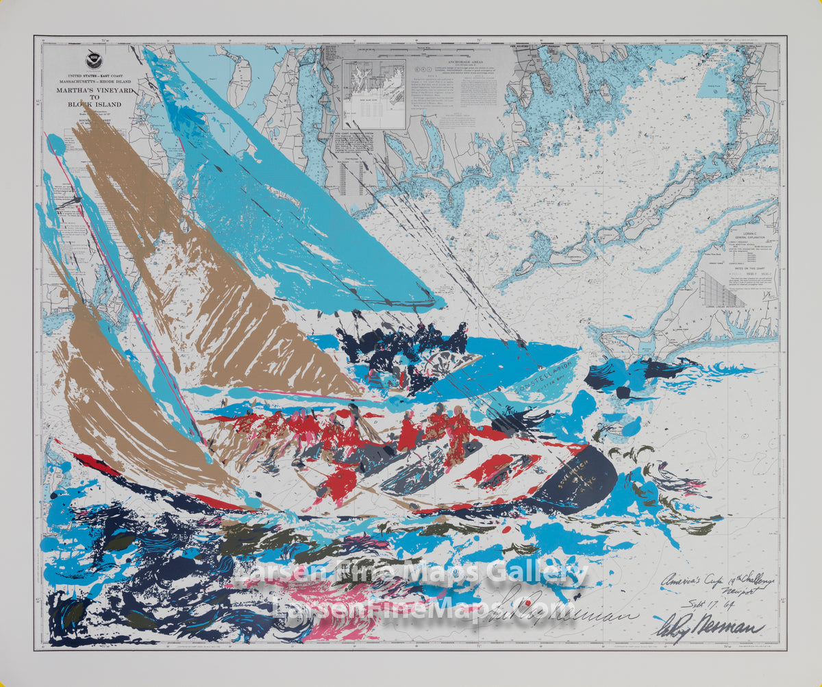 Leroy Neiman - Hand Signed - America's Cup 19th Challenge Newport, Sept 17, 1964