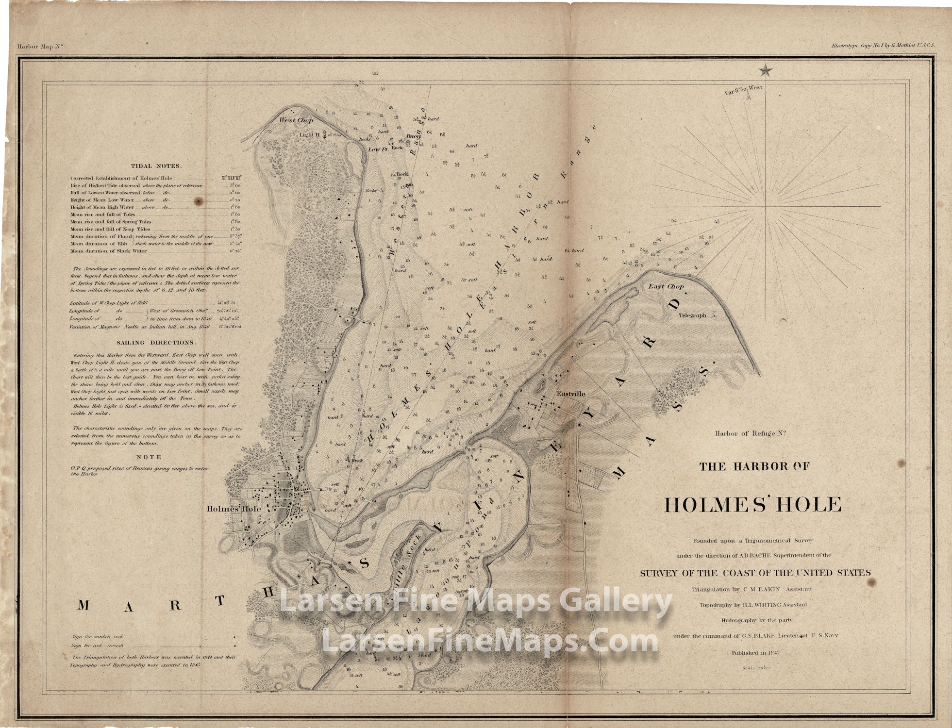 The Harbor of Holmes' Hole, U.S. Coast Survey