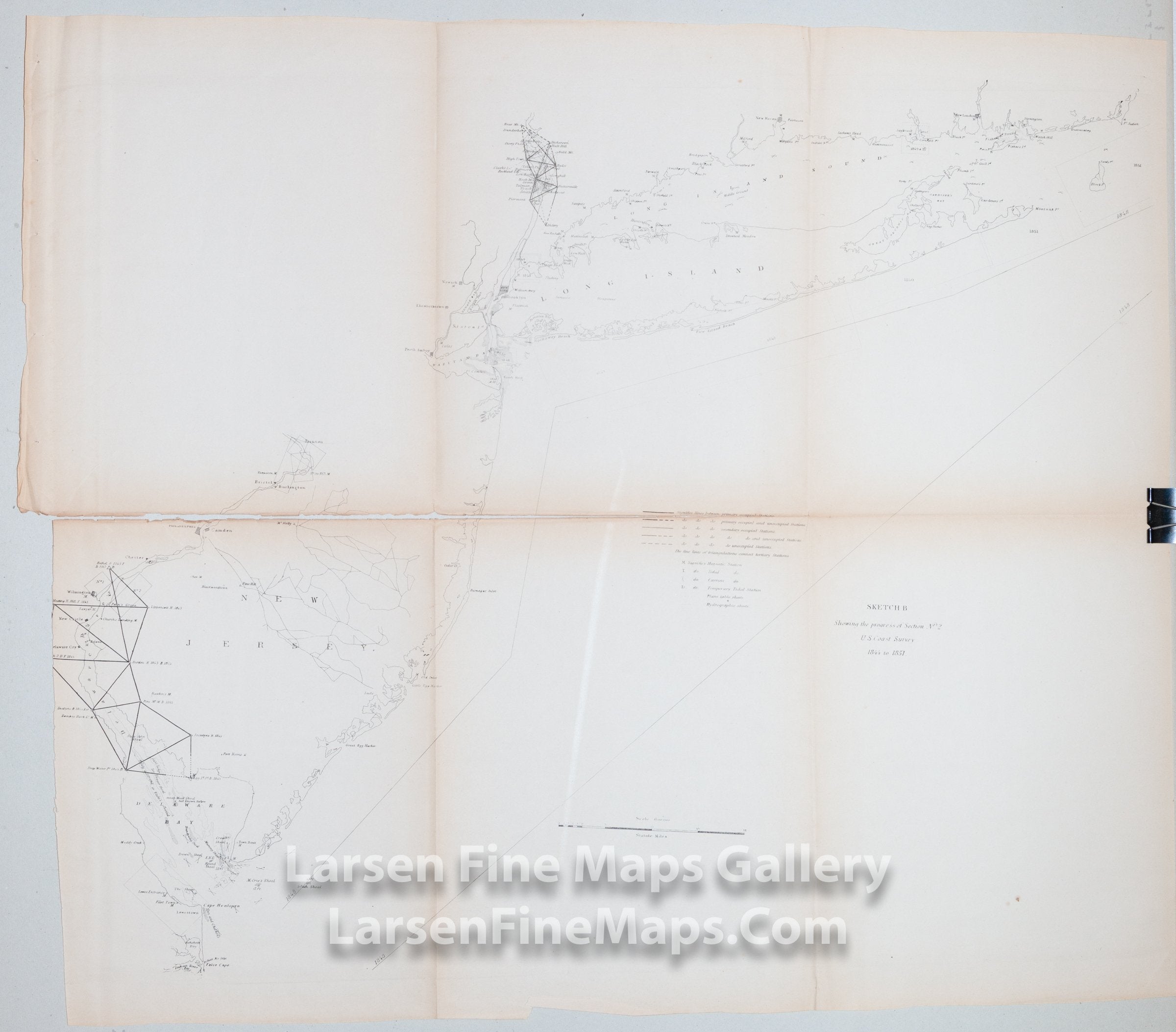 Sketch B Showing the Progress of Section No. 2 U.S. Coast Survey 1844-1851 U.S. Coast Survey