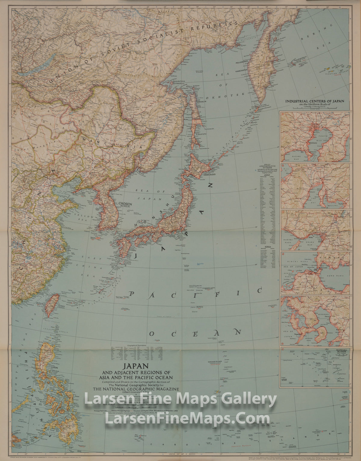 Japan & Adjacent Regions Of Asia & The Pacific Ocean National Geographic