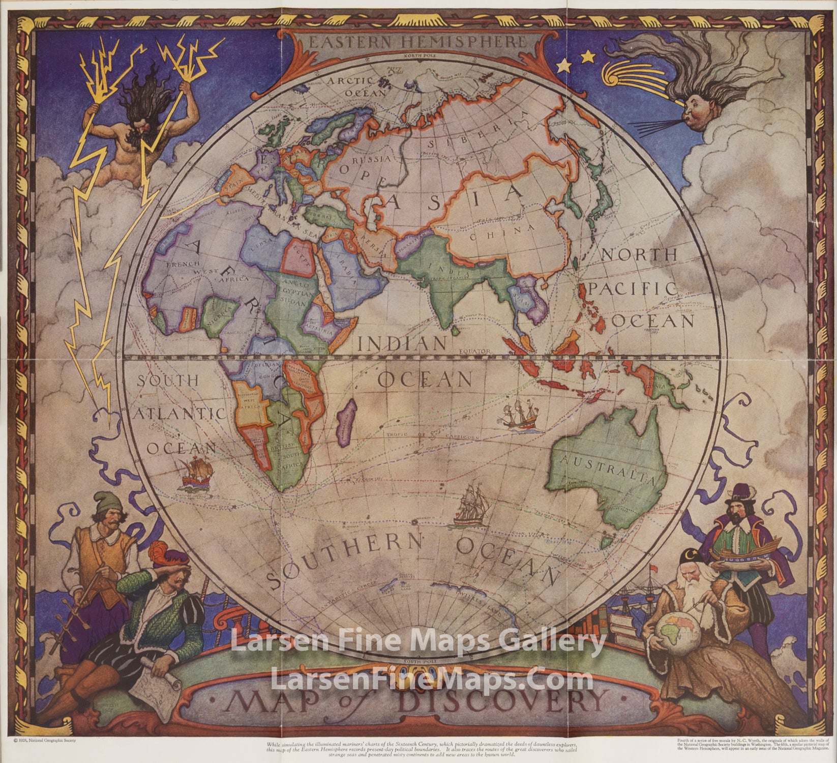 Eastern Hemisphere Map of Discovery National Geographic