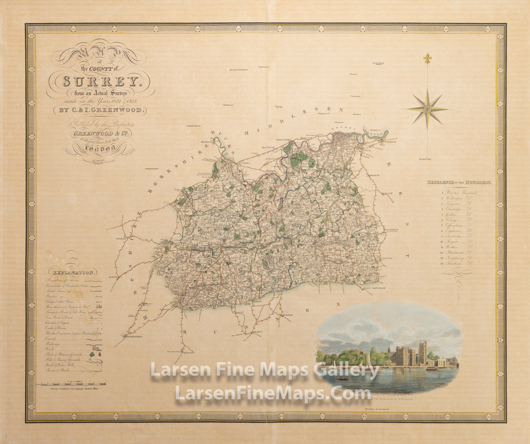 Map of the County of Surrey, Greenwood & Co.