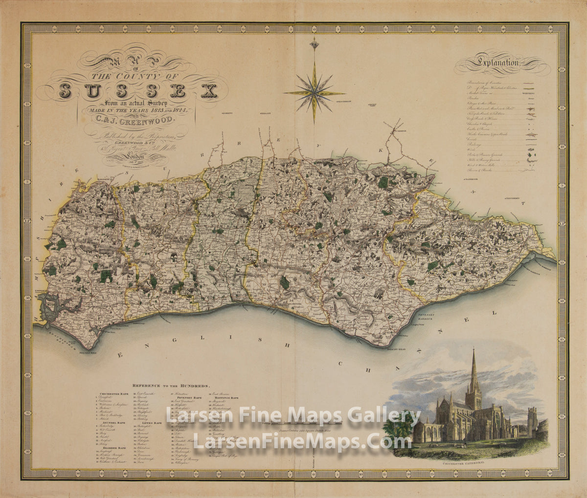 Map of the County of Sussex, Greenwood & Co.