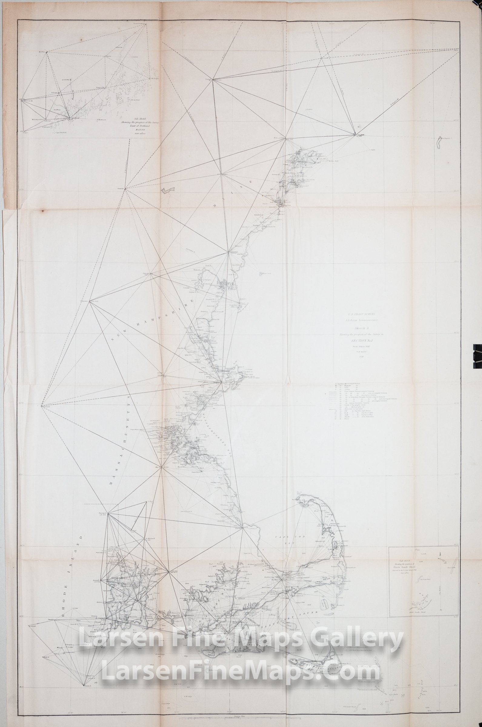 Sketch A Showing the Progress of the Survey in Section No. 1 from 1844 to 1852 U.S. Coast Survey