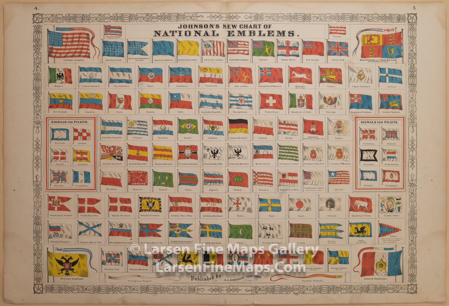 Johnson's New Chart of National Emblems A.J. Johnson 