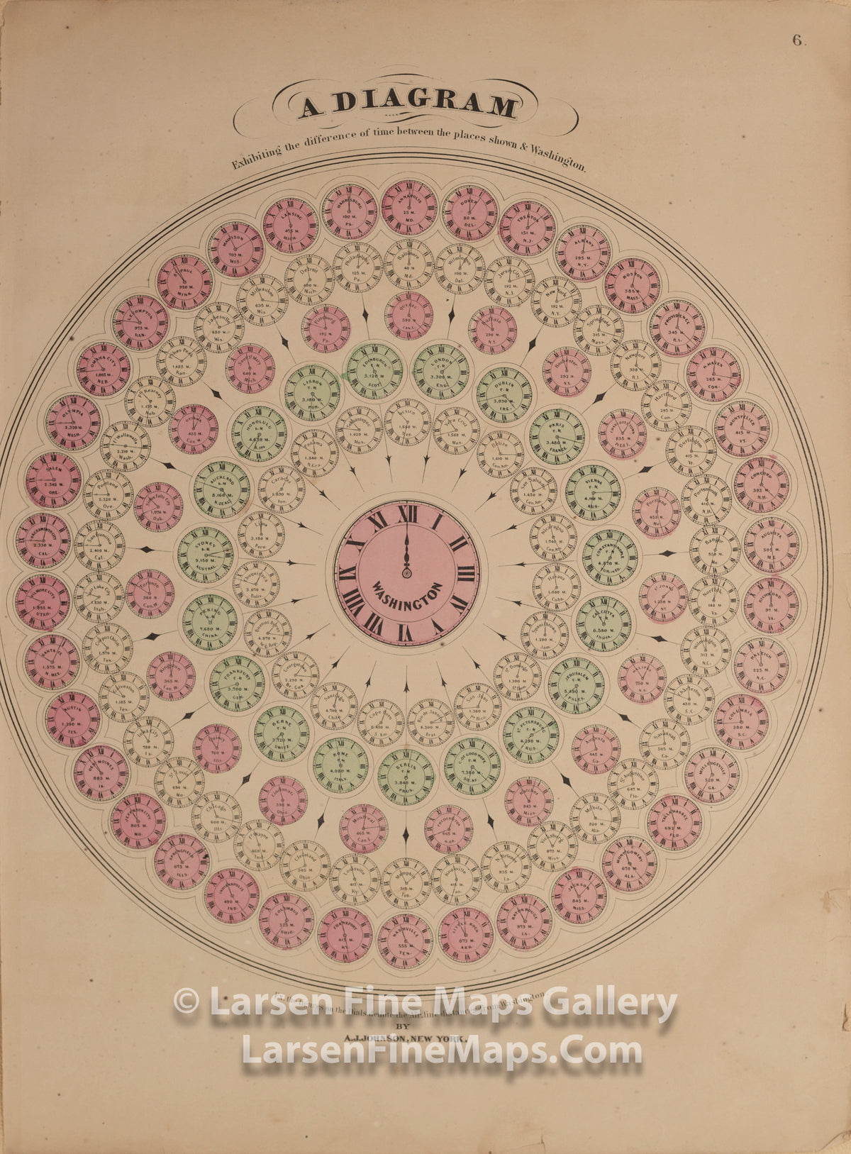 Diagram Exhibiting the difference of time relative to Washington A.J. Johnson 