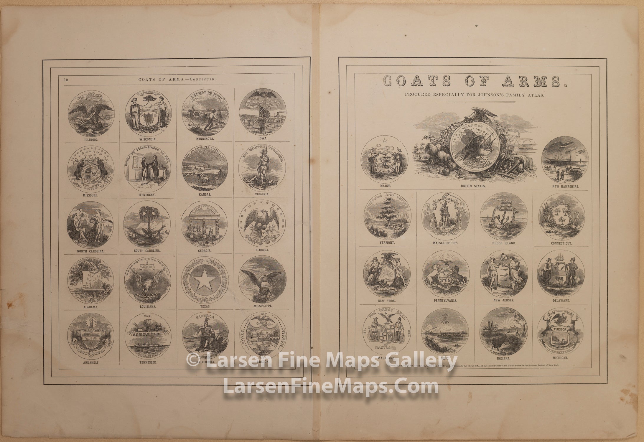 Johnson's Map Showing Physiographic Characteristics of various subjects. A.J. Johnson Back