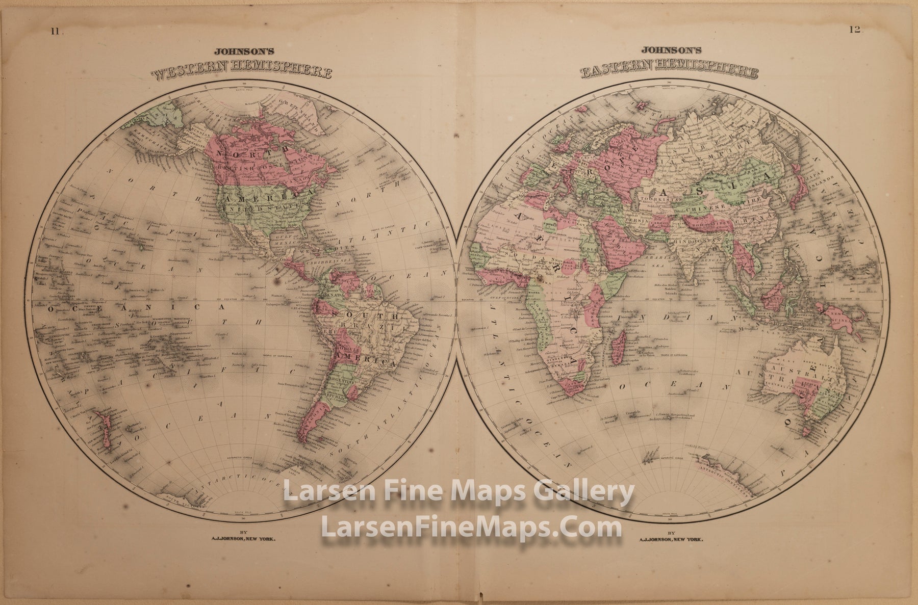 Johnson's Western Hemisphere & Johnson's Eastern Hemisphere A.J. Johnson 