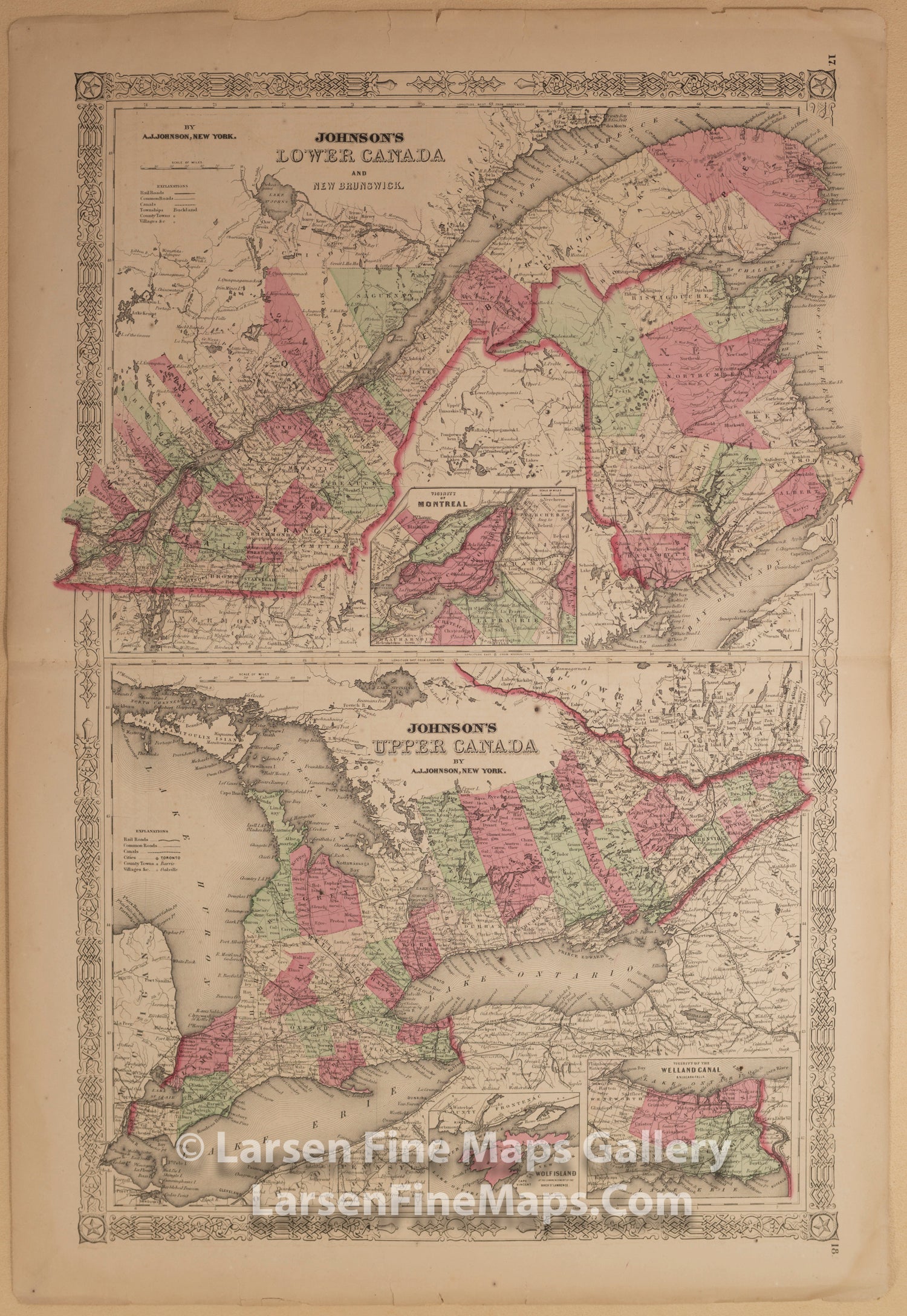 Johnson's Lower Canada & New Brunswick. Johnson's Upper Canada A.J. Johnson 
