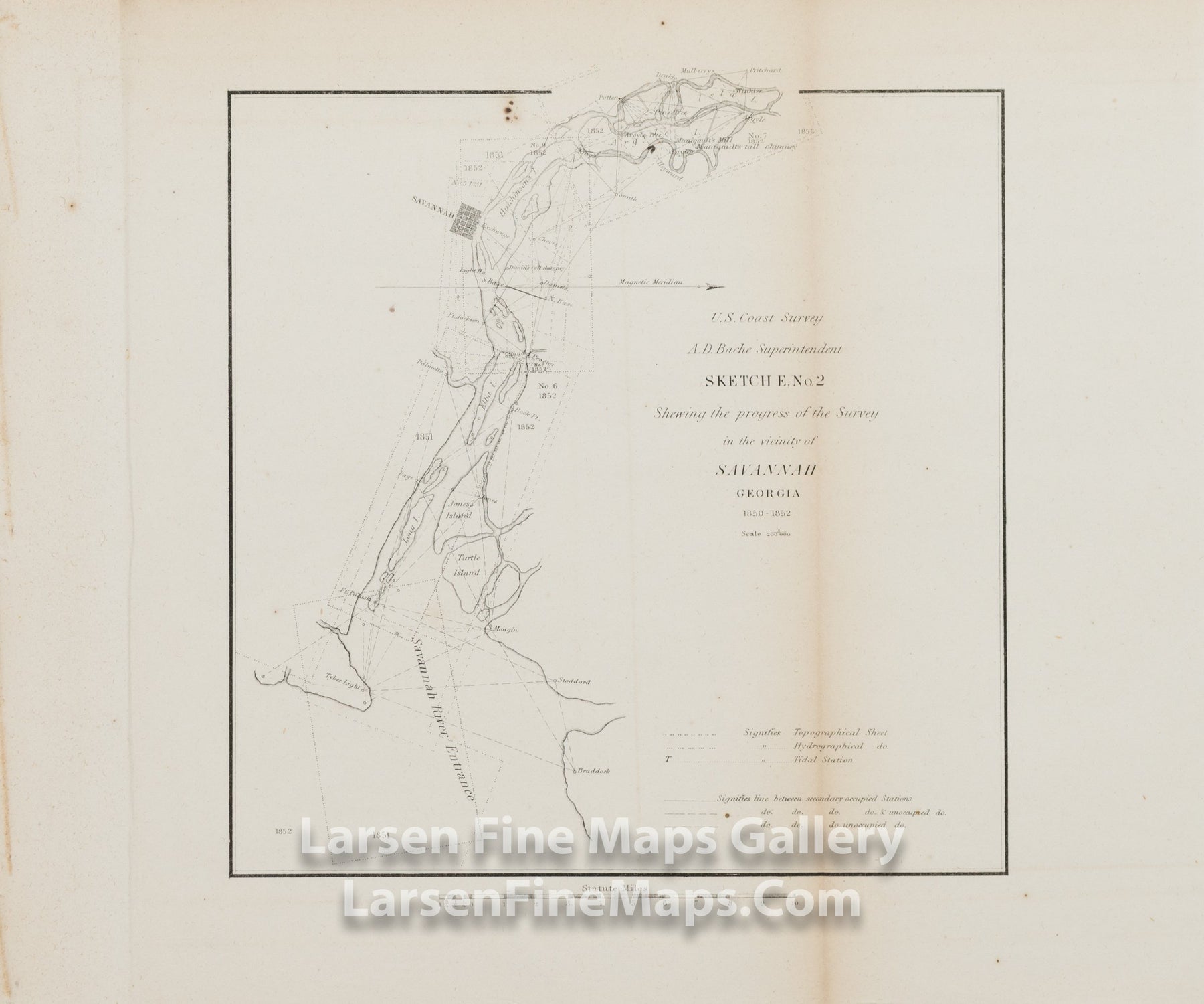 Sketch E. No. 2 Showing the Progress of the Survey in the Vicinity of Savannah Georgia 1850 - 1852 U.S. Coast Survey