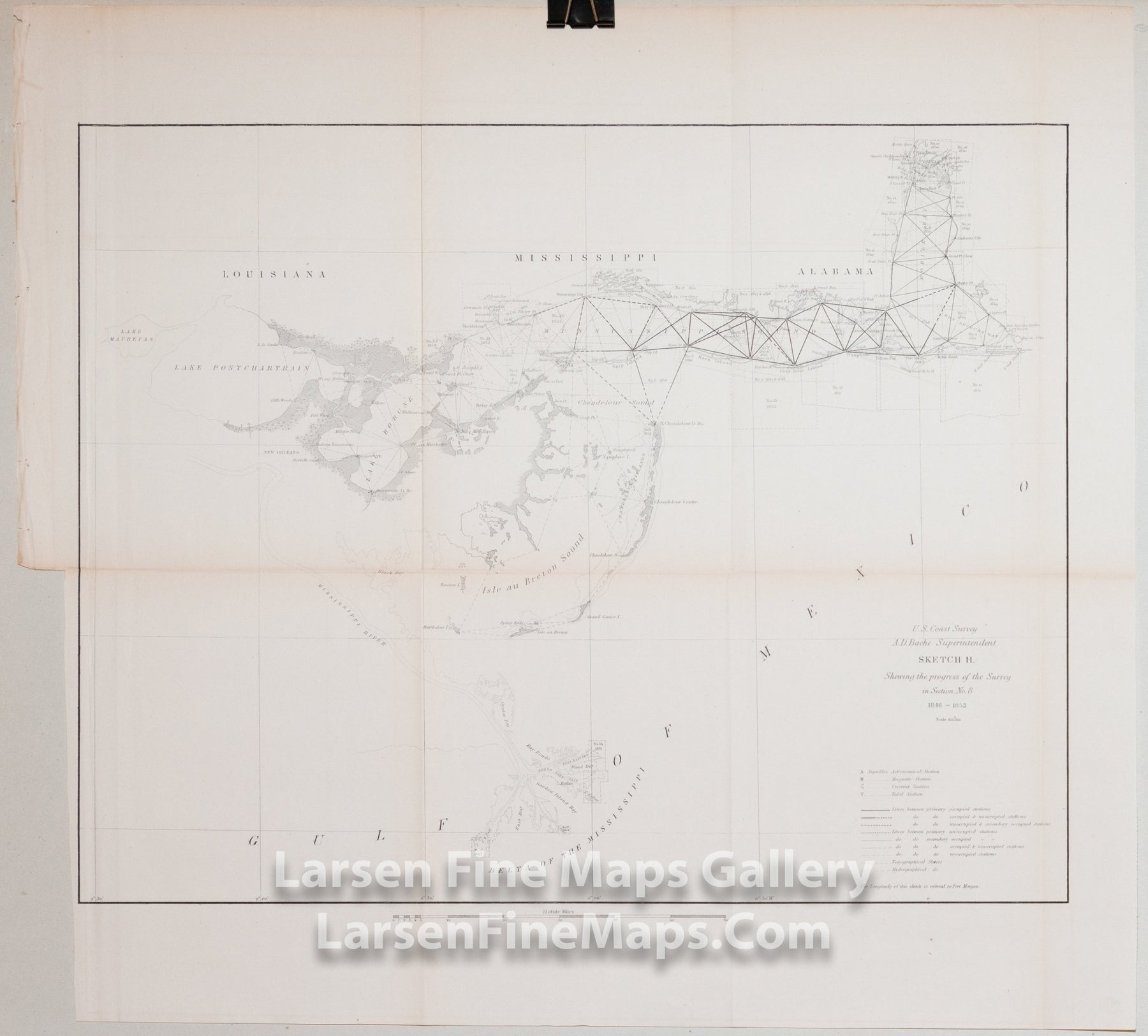 Sketch H Showing the Progress of the Survey in Section No. 8 1846 - 1852 U.S. Coast Survey