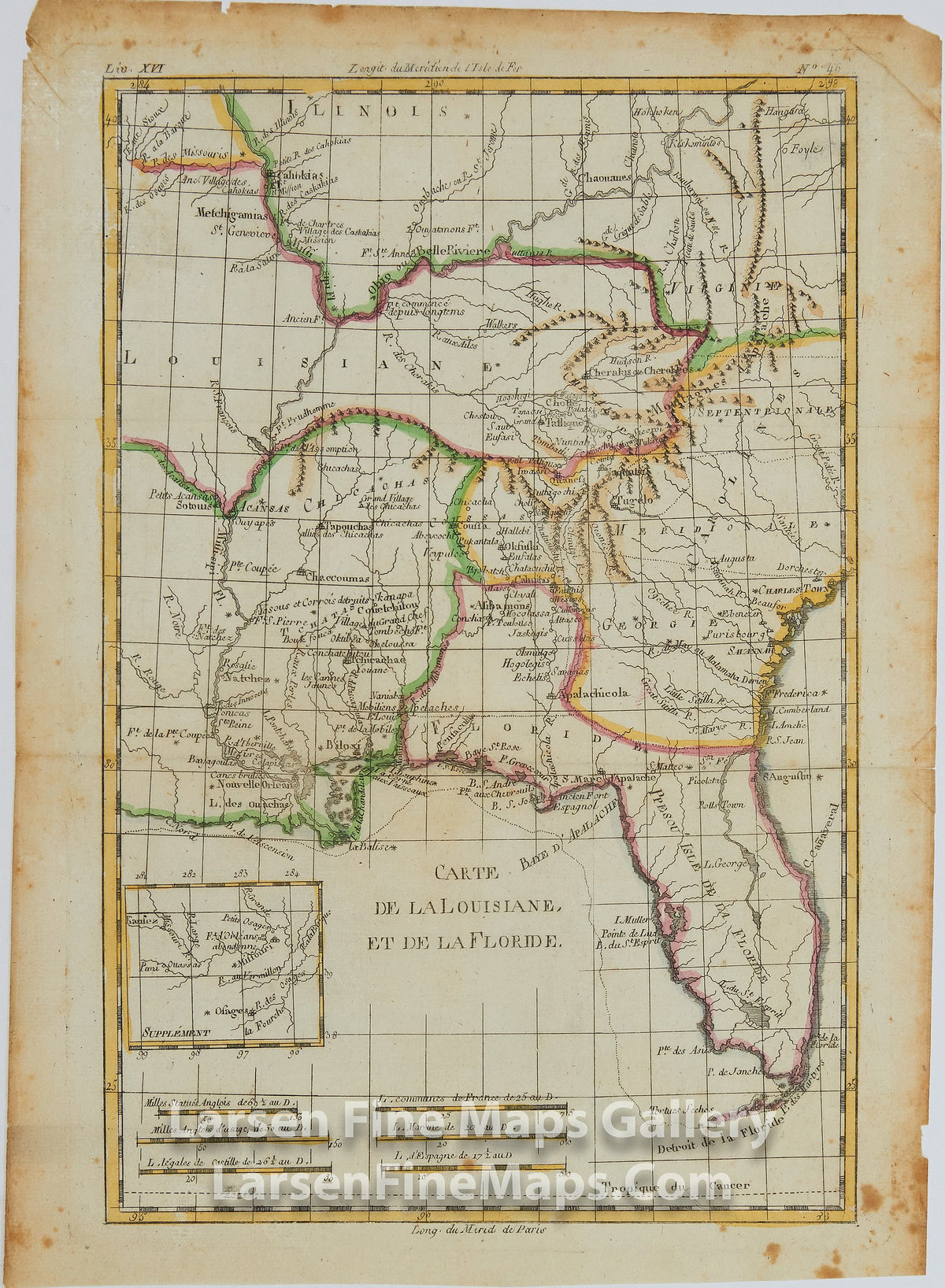 Carte De La Louisiane, Et De La Floride Bonne, Rigobert (1727-1795)