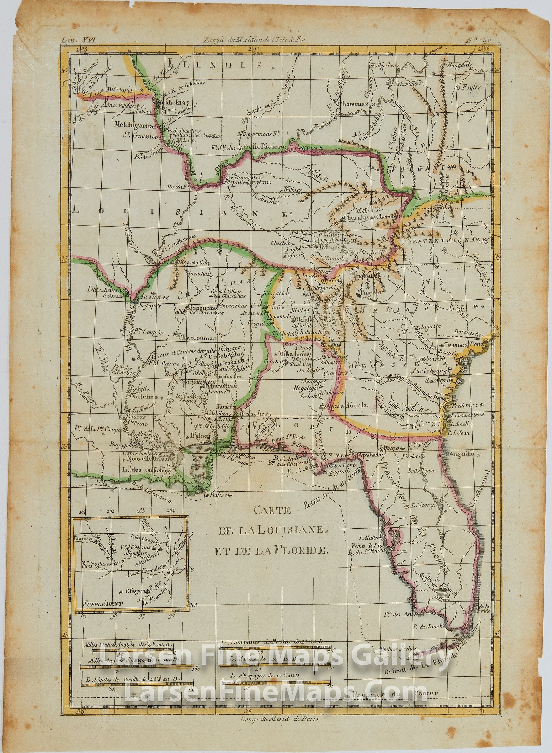 Carte De La Louisiane, Et De La Floride