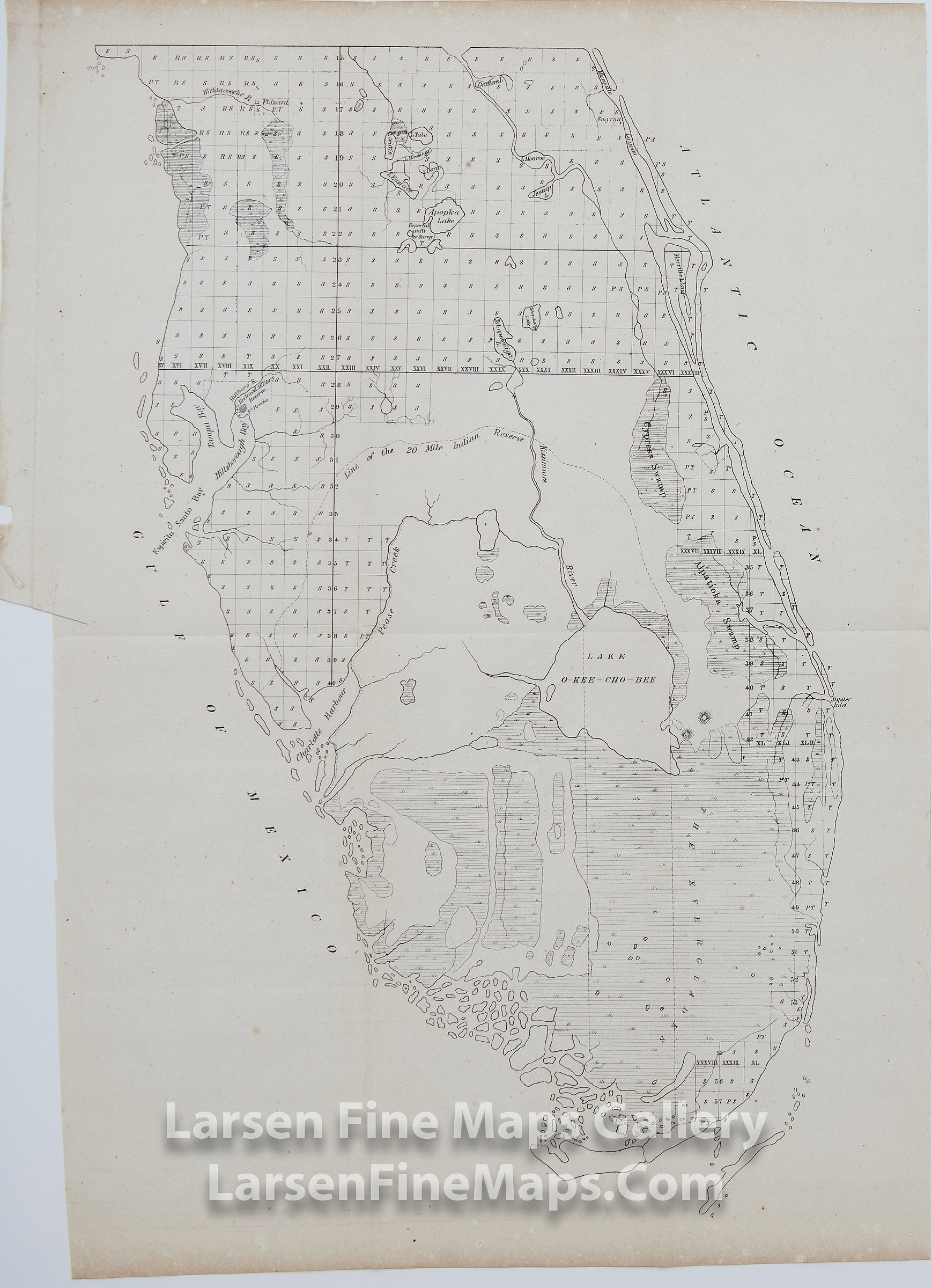 A Plat Exhibiting the State of the Surveys, in the State of  Florida with References, B.A. Putnam, Surveyor General