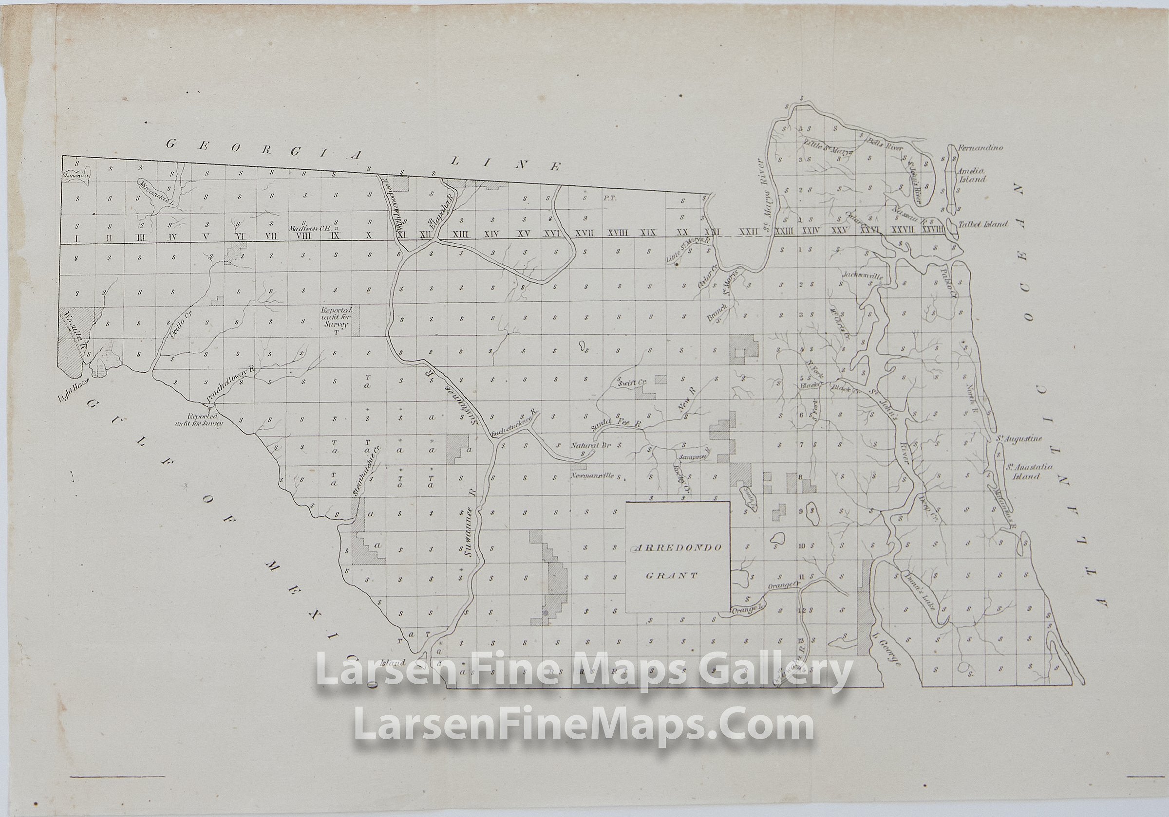 A Plat Exhibiting the State of the Surveys, in the State of  Florida with References, B.A. Putnam, Surveyor General Details Two