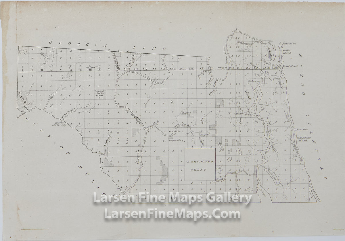 A Plat Exhibiting the State of the Surveys, in the State of  Florida with References, B.A. Putnam, Surveyor General Details Two